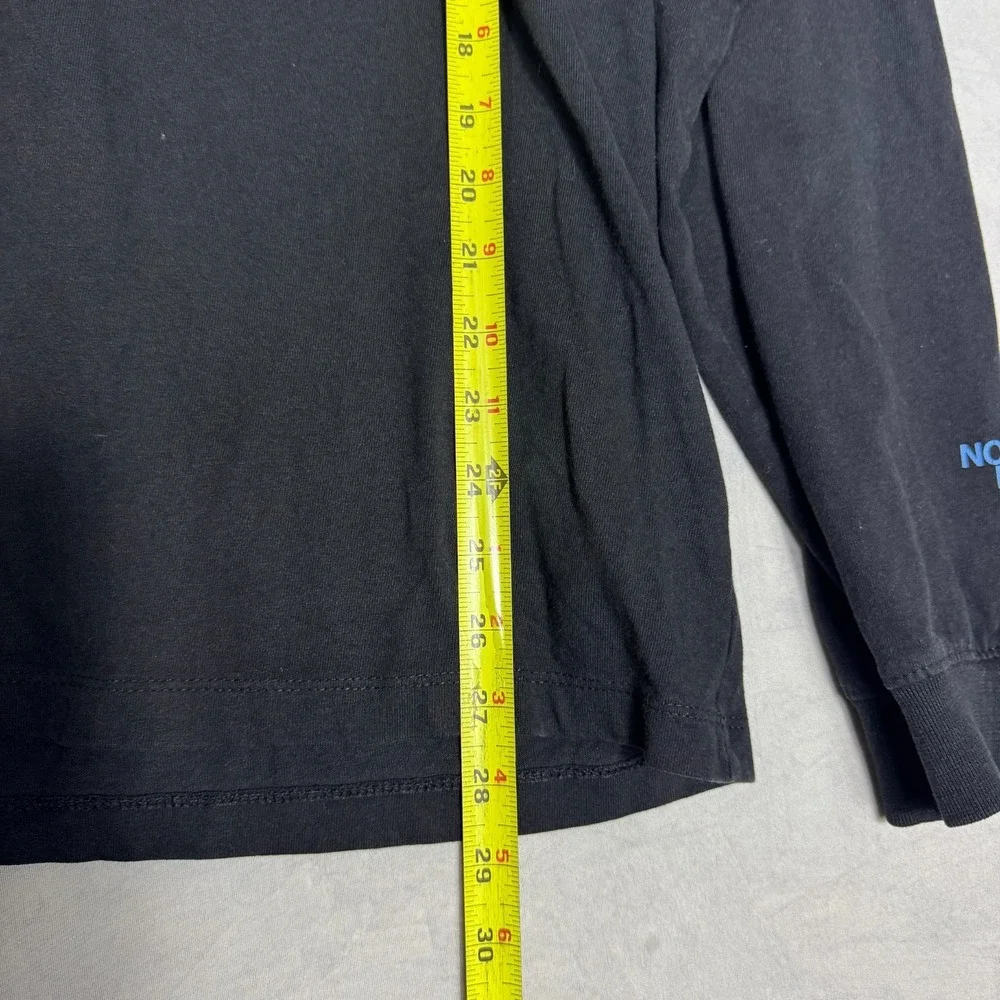 The North Face Mens T-Shirt Black Long Sleeve Everyday Comfort Graphic Tee Large